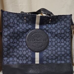 Coach Blue and Black Tote Bag